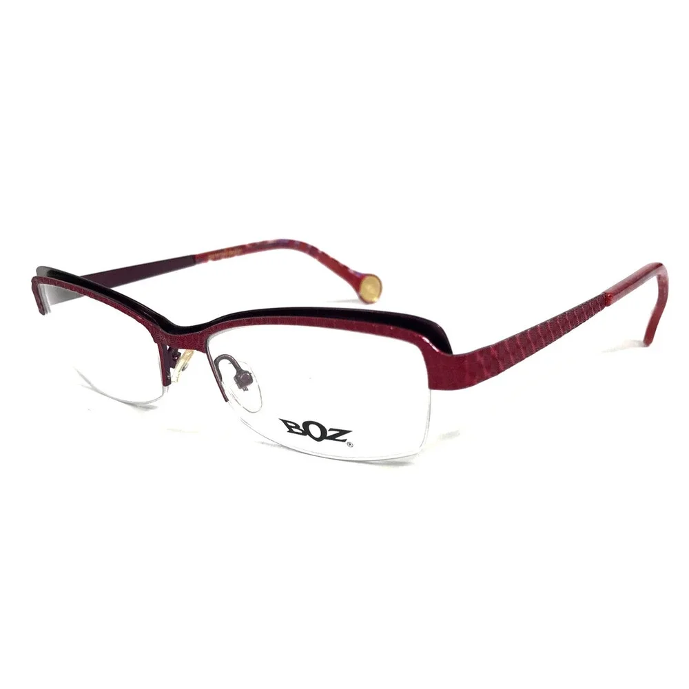 BOZ Eyeglasses Frames VIOLET 8070 Pink Purple Spiral Pattern Half Rim 53-17-140